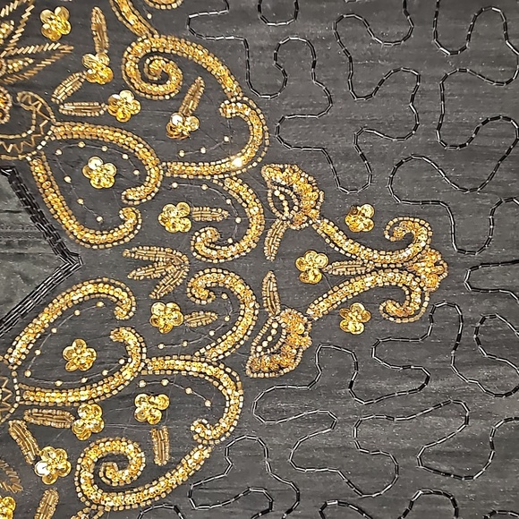 Laurence Kazar Womens Dress Vtg Sz S Beaded Black Silk Evening Zipper VG… - Picture 5 of 16